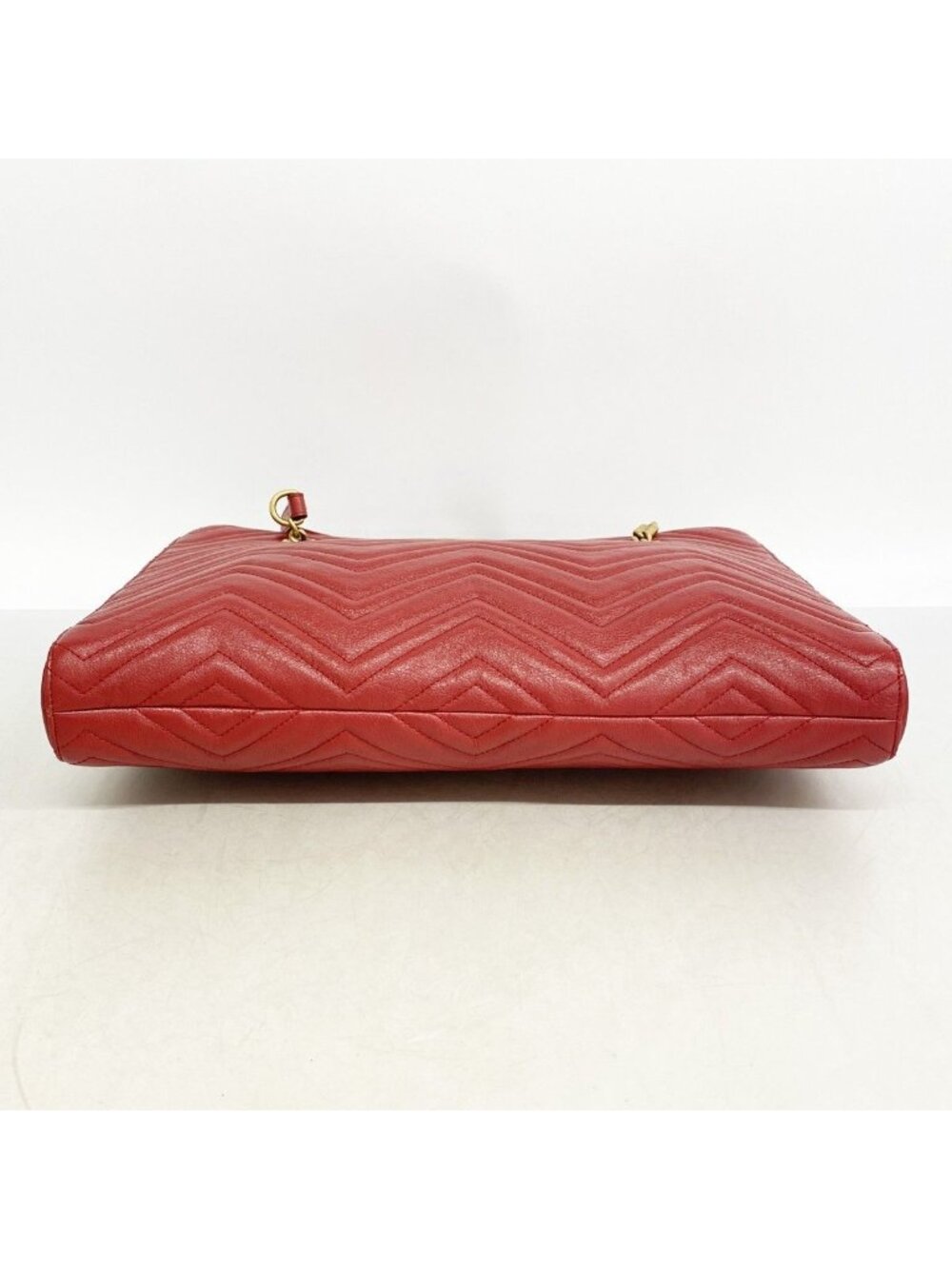 Gucci Chain Tote GG Marmont Leather Red Gold - Picture 3 of 10